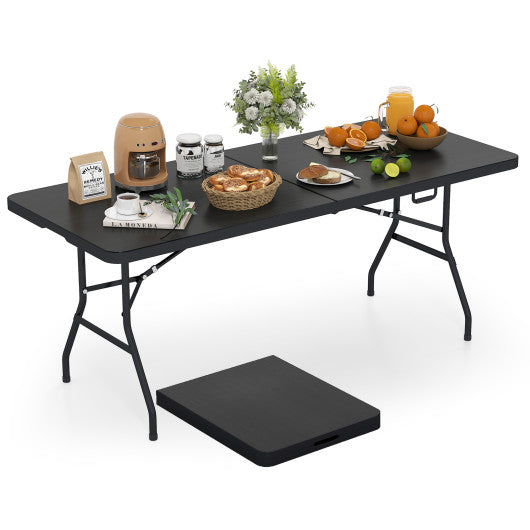 Portable Folding Camping Table with Carrying Handle-Black