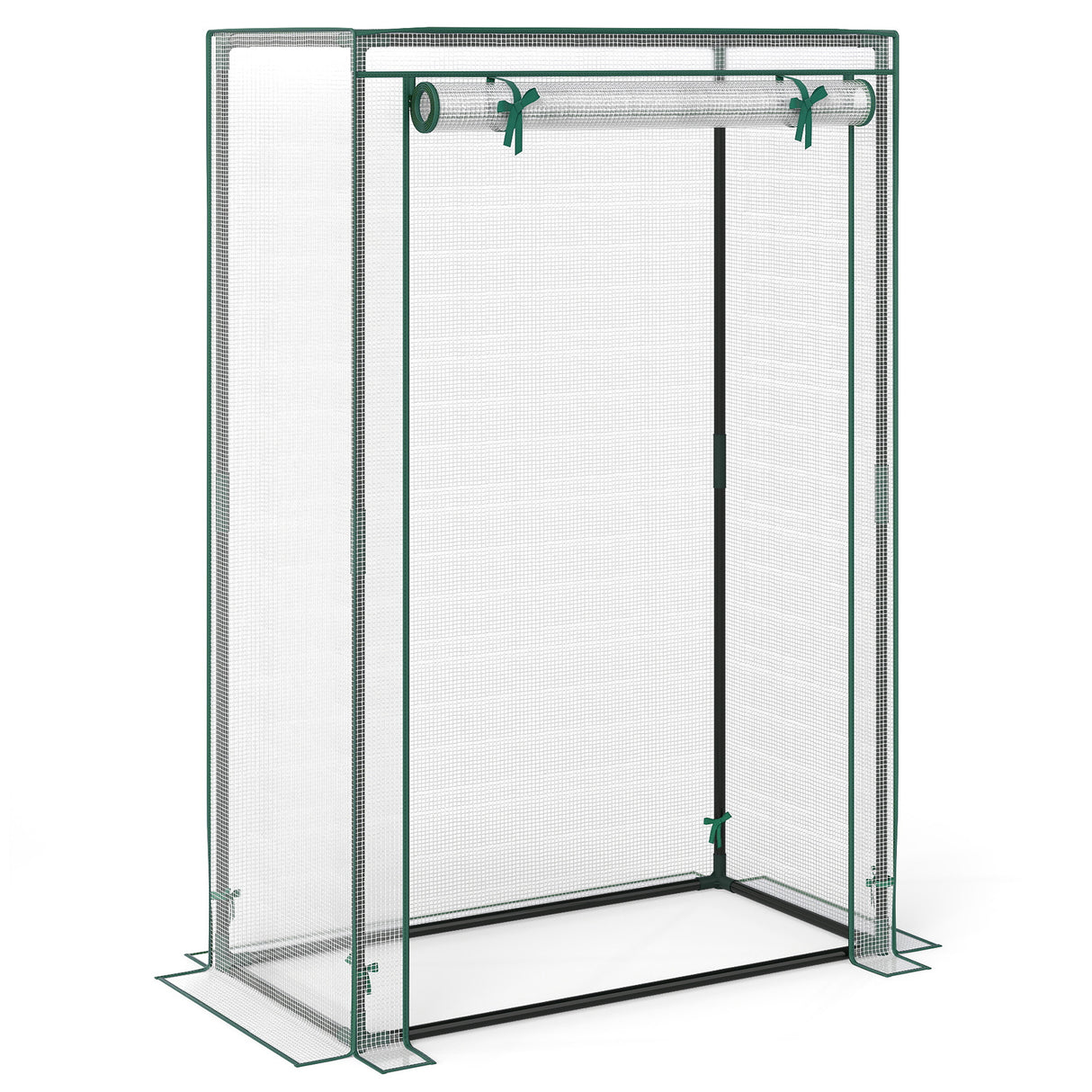 Portable Mini Greenhouse with Roll-Up Zippered Door-White