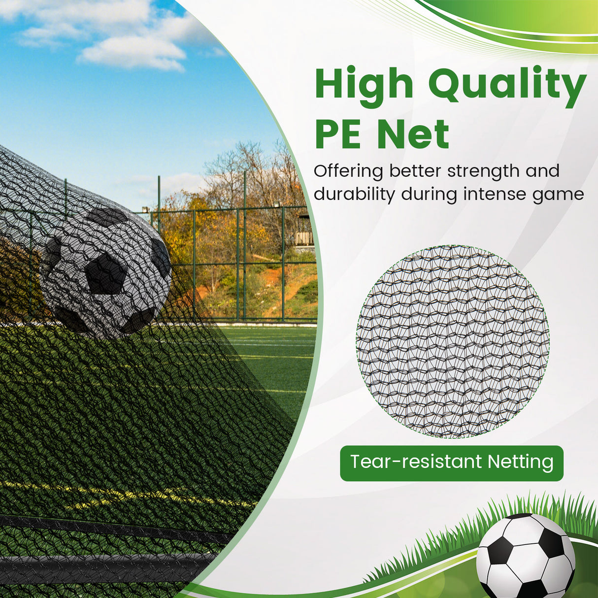 Portable POP Up Toddler Soccer Net with Metal Frame-L