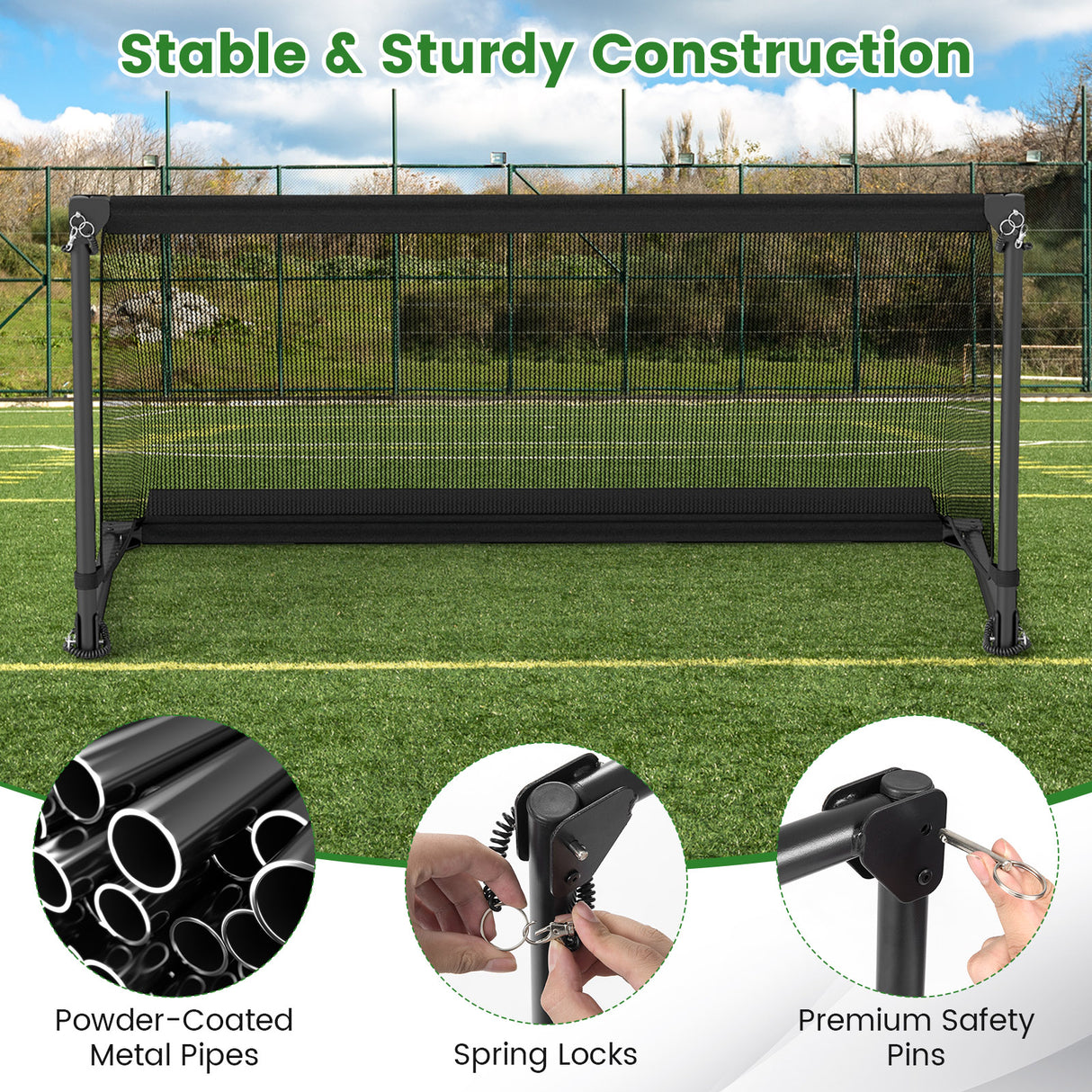 Portable POP Up Toddler Soccer Net with Metal Frame-M