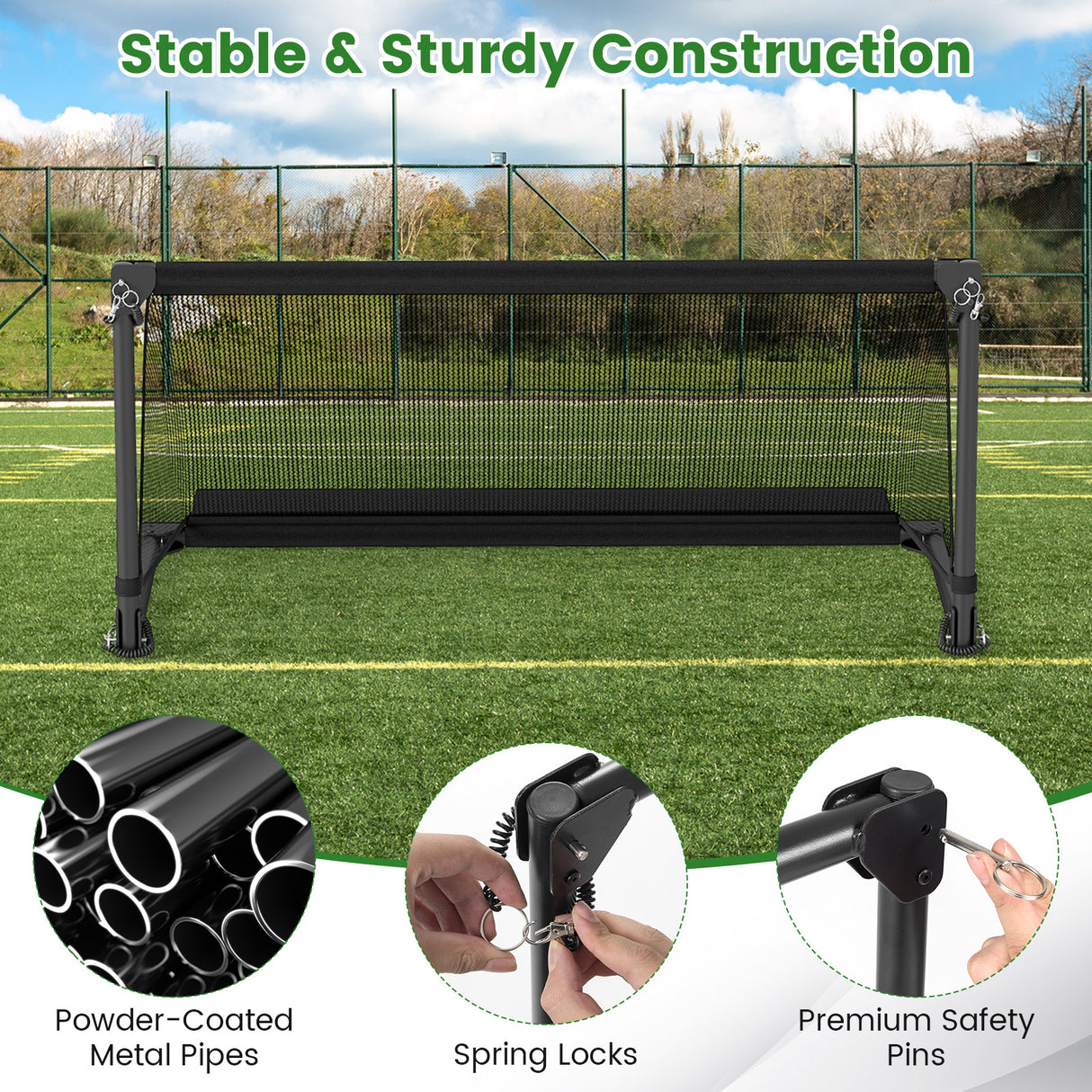 Portable POP Up Toddler Soccer Net with Metal Frame-S