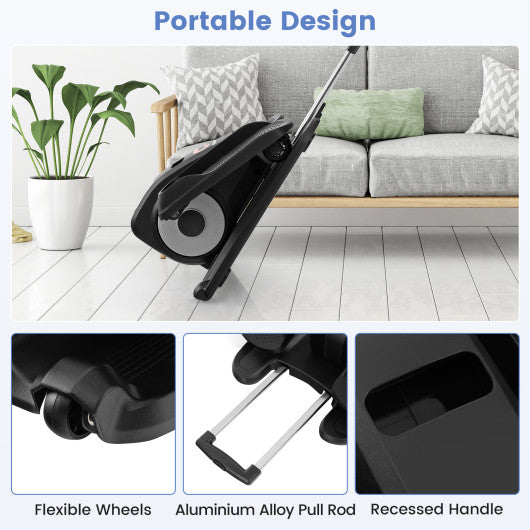 Under Desk Elliptical Machine with Display Monitor for Home Office-Black