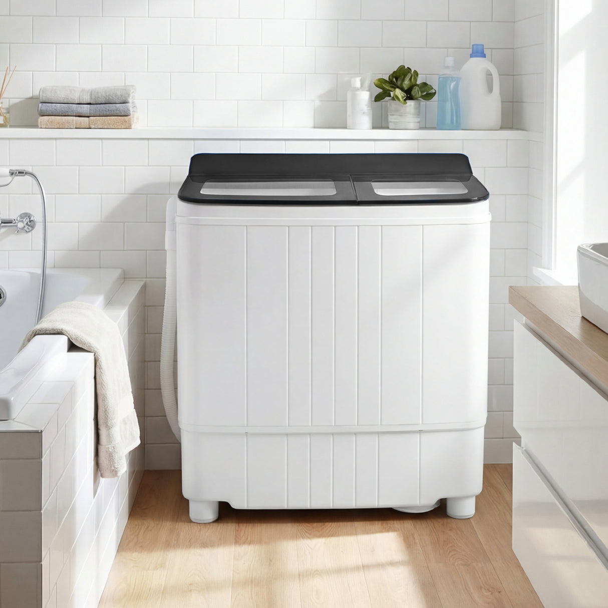 Portable Washing Machine 18 lbs Mini Laundry Machine with 11 LBS Washer-Grey