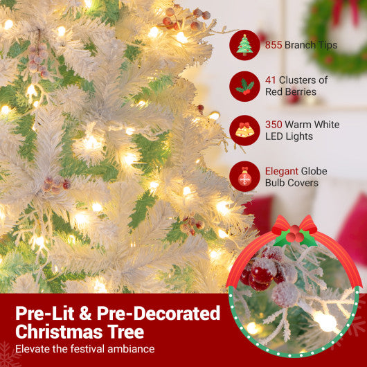 6/7/8 FT Pre-Lit Artificial Christmas Tree with Remote Control and LED Lights-S