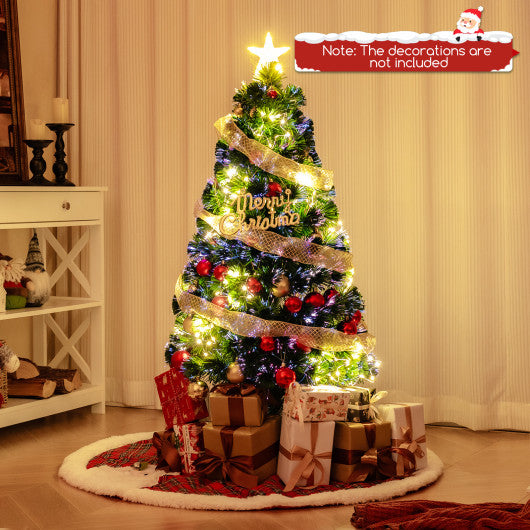 Pre-Lit Artificial Xmas Tree with Top Star and Branch Tips-4 FT