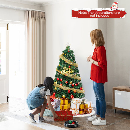 Pre-Lit Artificial Xmas Tree with Top Star and Branch Tips-4 FT