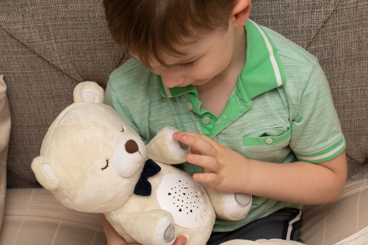 Lumipets Bear with Sound Nursery Night Light & Sound Soother for Babies