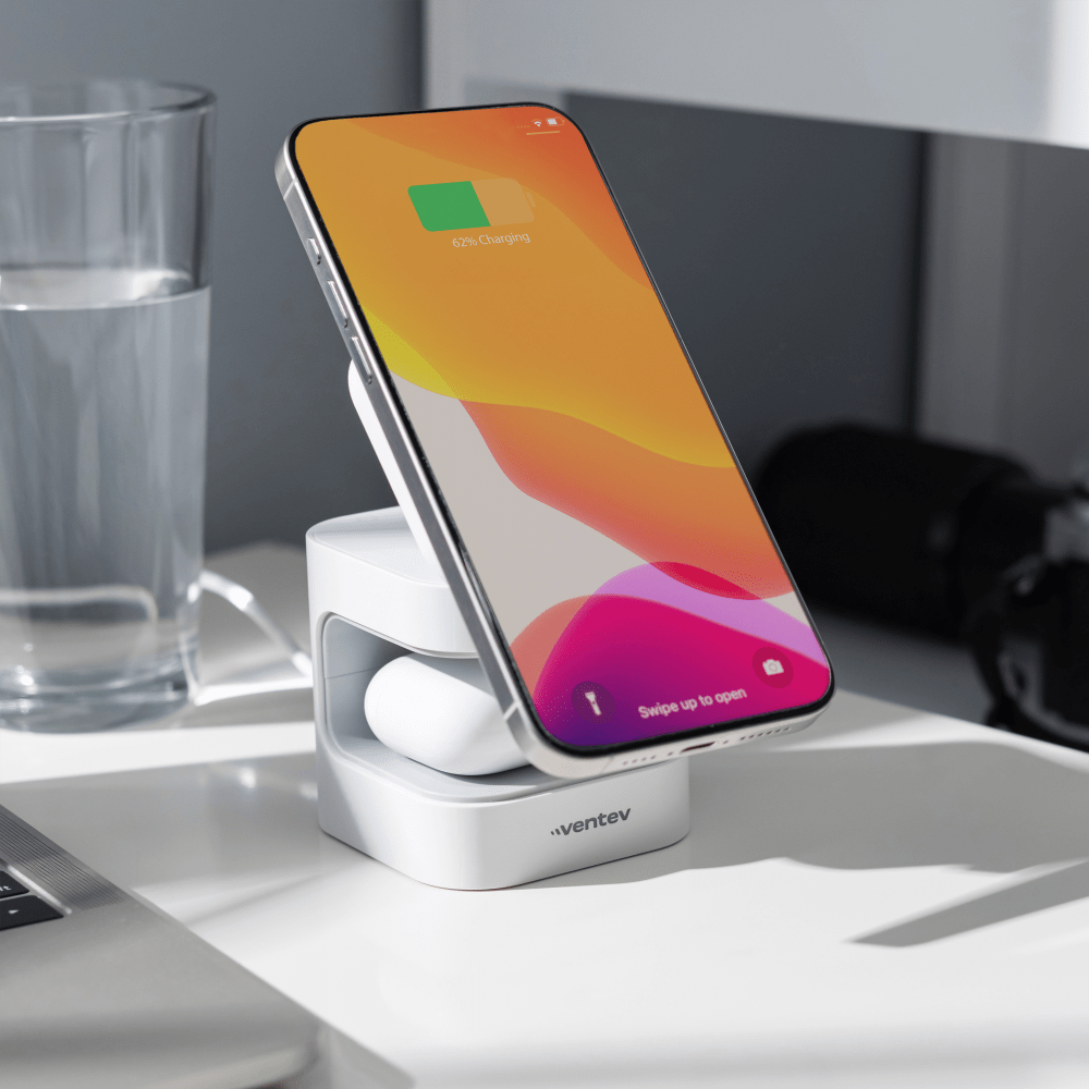 Ventev 15W Qi2 Wireless Charging Cube 2-in-1 by Ventev