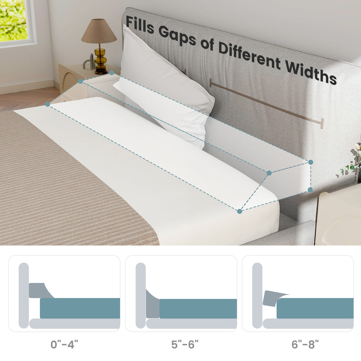 Bed Wedge Pillow with Storage Bag-Queen Size