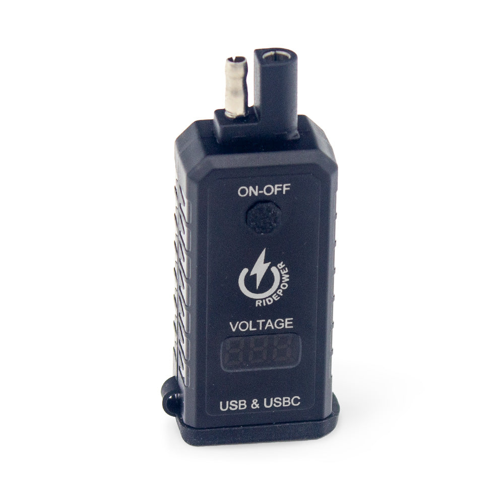SAE to USBC & USB Adapters with Switched on off Digital Voltage Display by GloDea