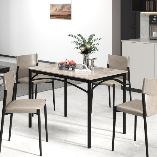 Rectangular Modern Sintered Stone Dining Table for 4 People-Grey