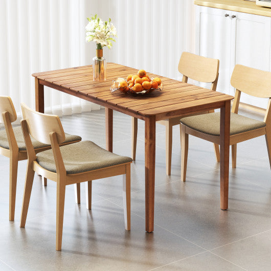 Rectangular Outdoor Dining Table Acacia Wood for 4-6 People