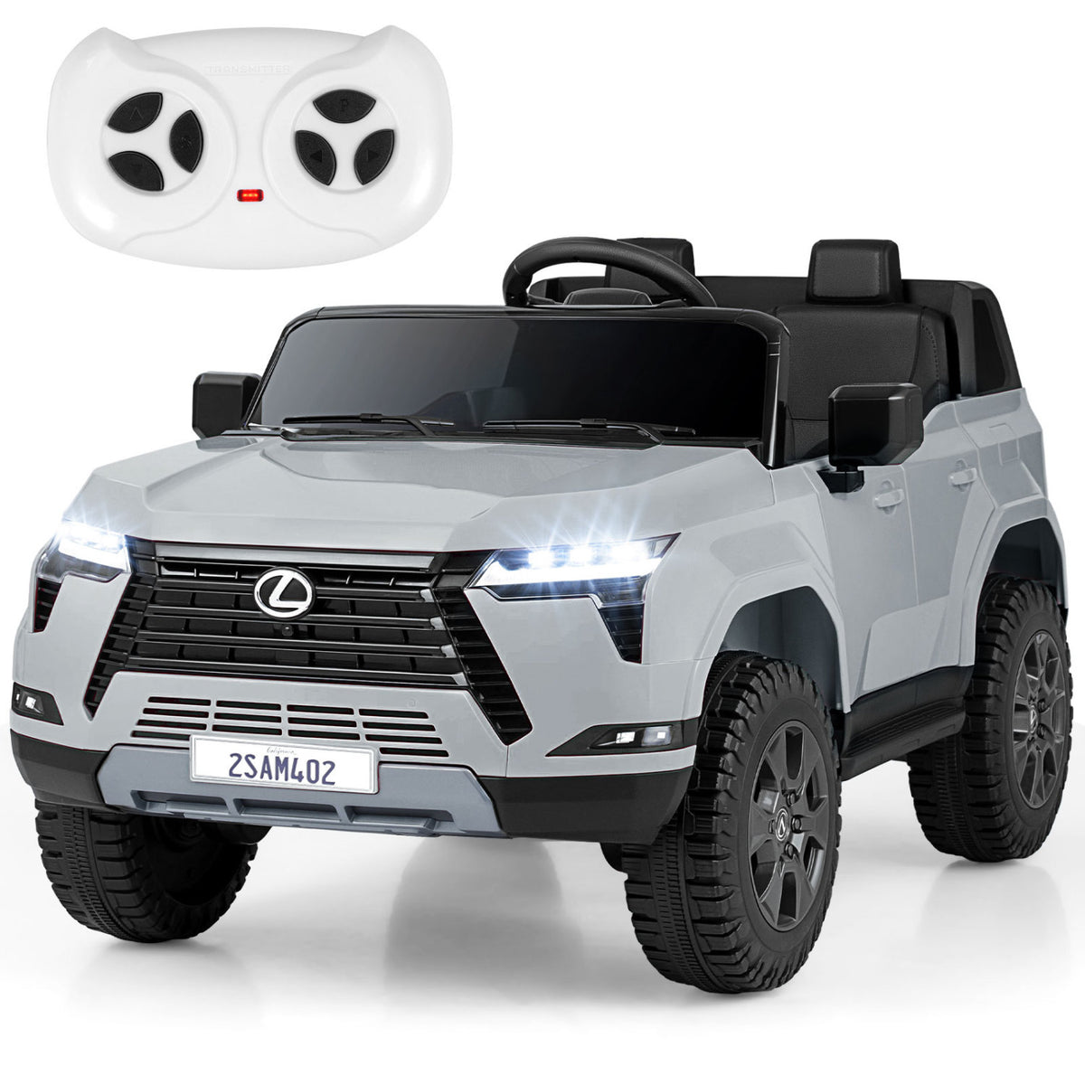 Ride on Car 24V 4WD Licensed LEXUS GX550 Electric Vehicle with Remote for Boys Girls Aged 3+-Grey