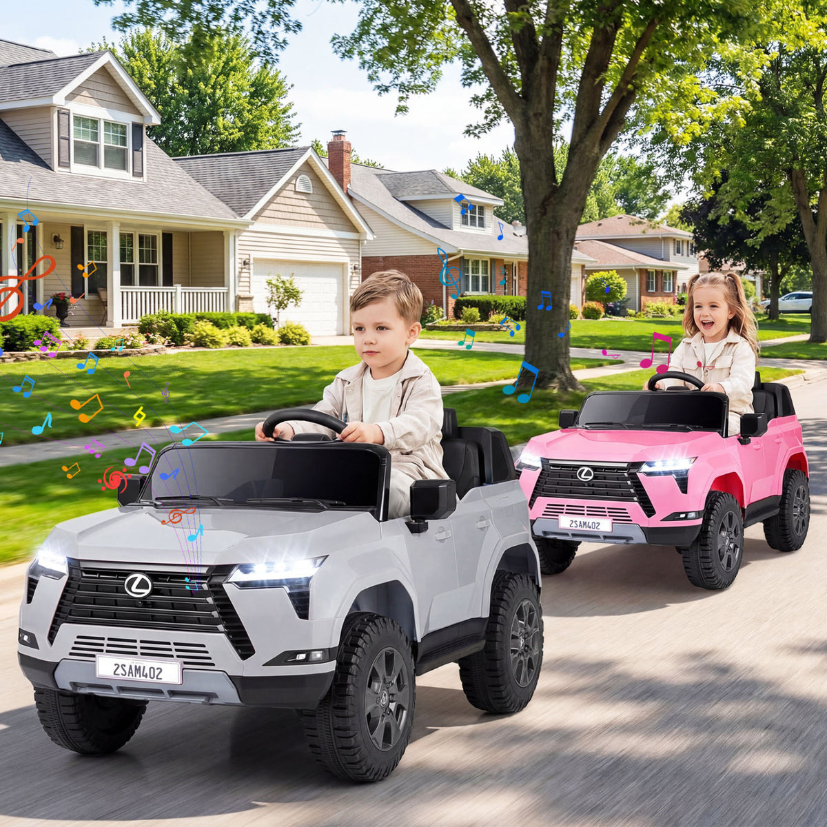 Ride on Car 24V 4WD Licensed LEXUS GX550 Electric Vehicle with Remote for Boys Girls Aged 3+-Grey