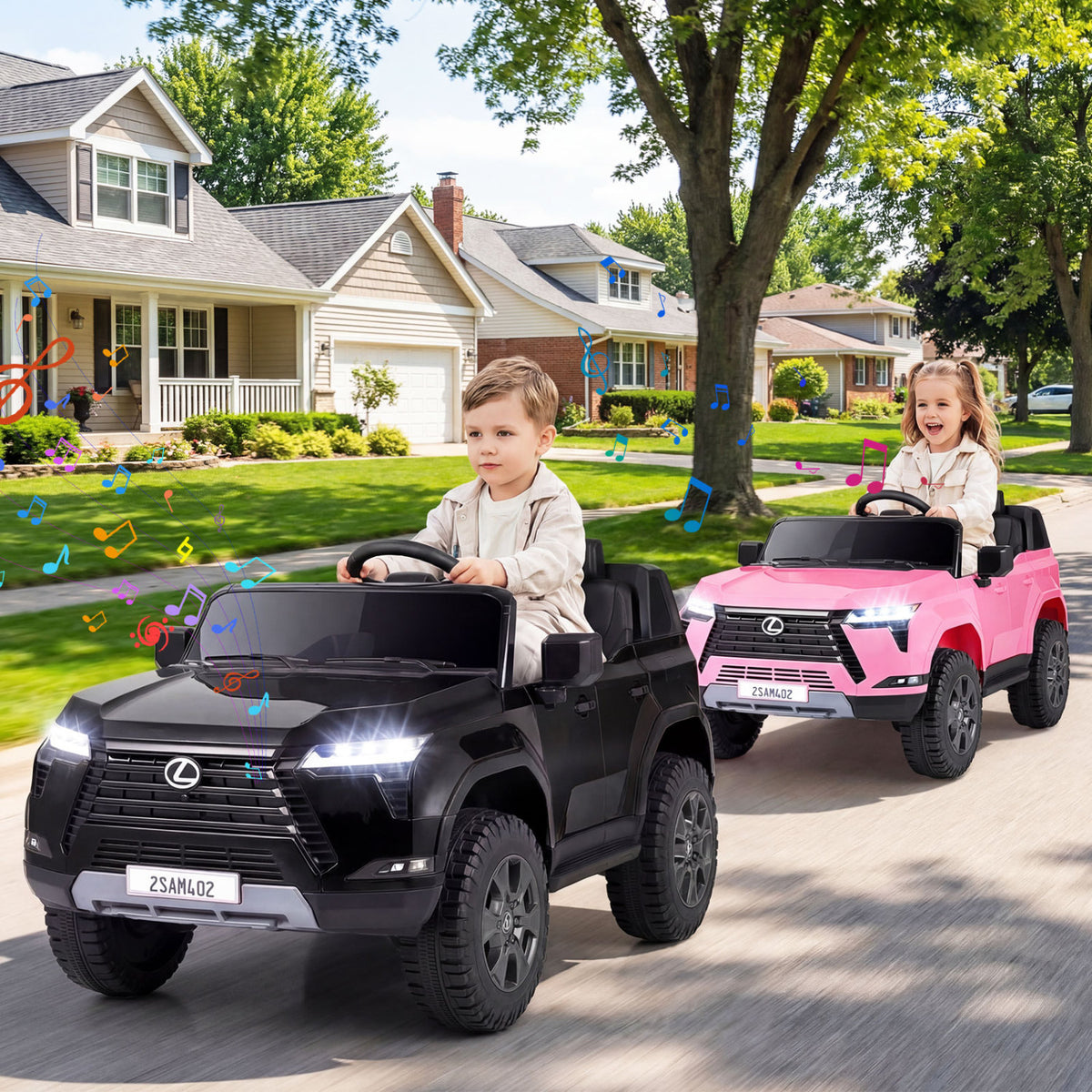 Ride on Car 24V 4WD Licensed LEXUS GX550 Electric Vehicle with Remote for Boys Girls Aged 3+-Black