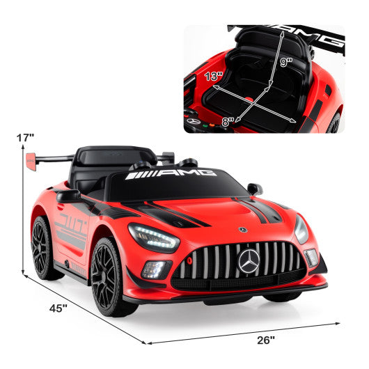 12V Kids Ride-On Car Mercedes-AMG GT3 Licensed with Adjustable Speed-Red