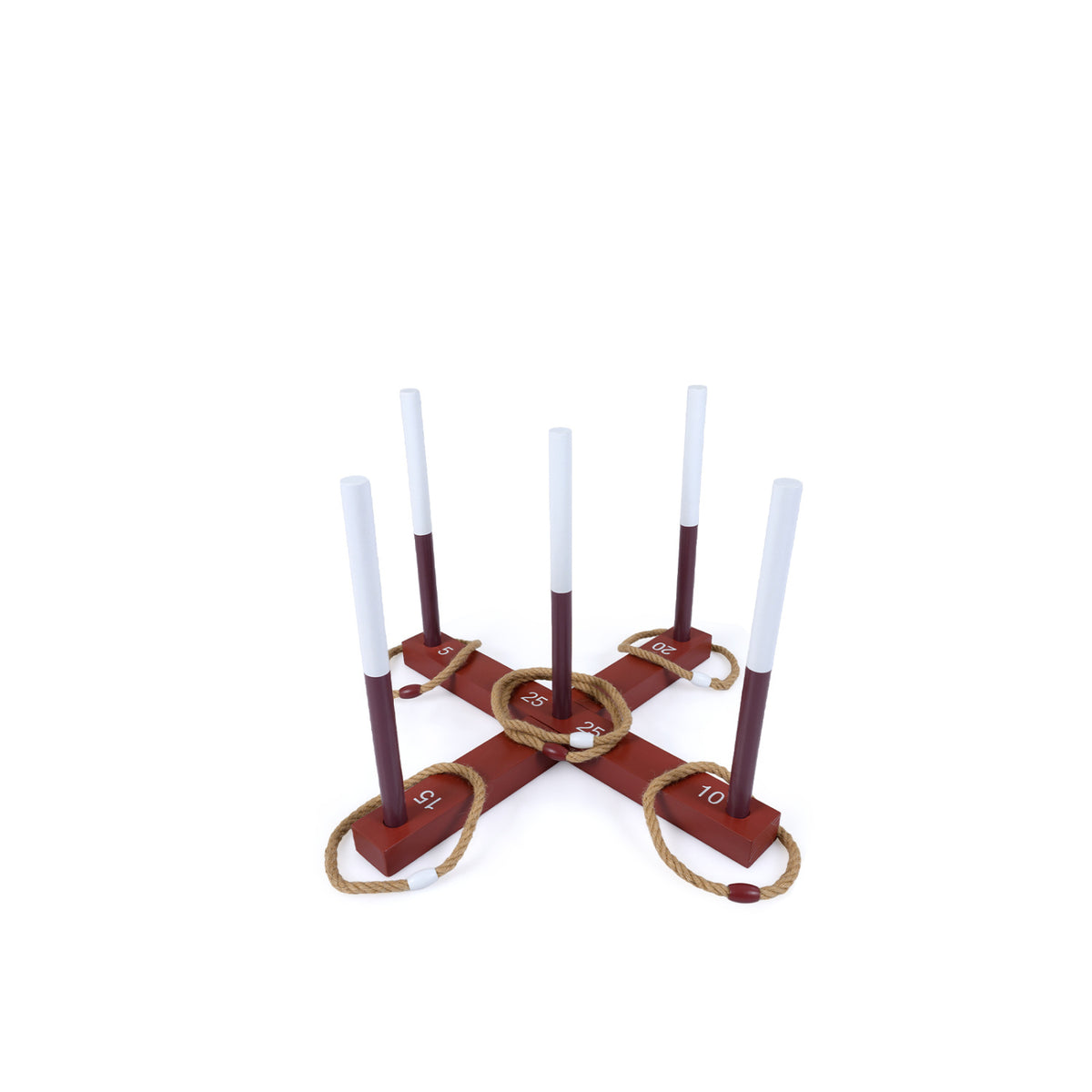 Ring Toss Game for Kids and Adult with 6 Rope Rings and Storage Bag-Brown