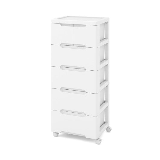 Rolling Storage Cabinet with Universal Wheels and 5/6/7 Drawers-6-Drawer