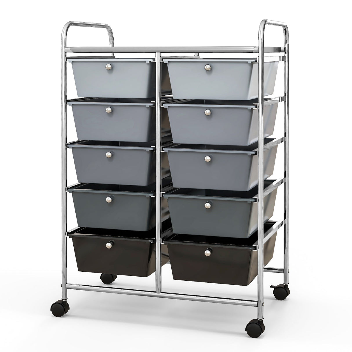 10-Drawer Rolling Storage Cart-Gray by DirectDeals