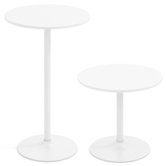 Round Bistro Table 40 Inch Bar Height Tall Coffee Cocktail Table-Set of 2