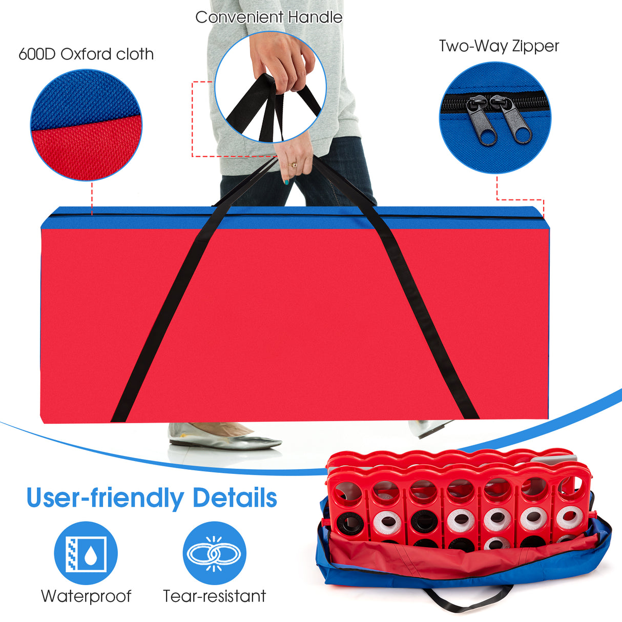 Giant 4-in-A-Row Storage Carrying Bag for Jumbo 4-to-Score Game Set Only Bag