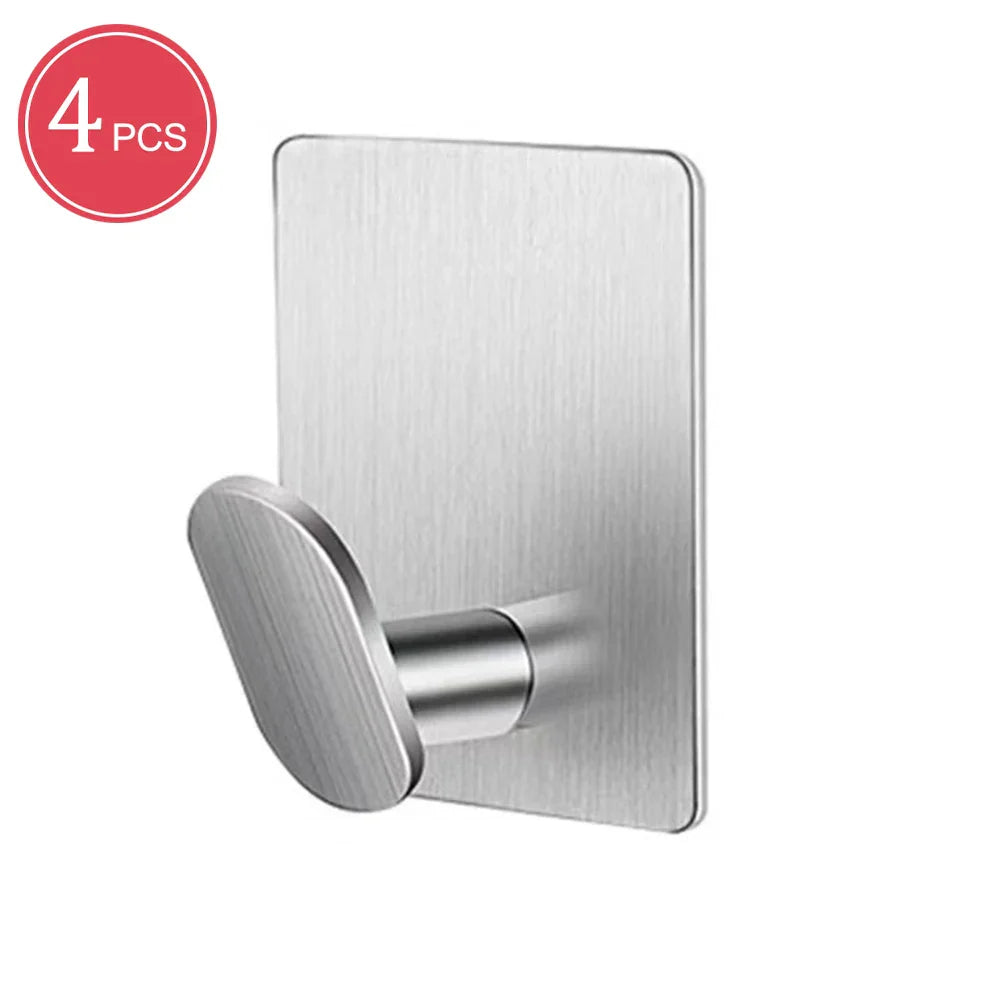 Heavy Duty Wall Adhesive Towel Hooks 304 Stainless Steel Hanger for Bathroom Kitchen