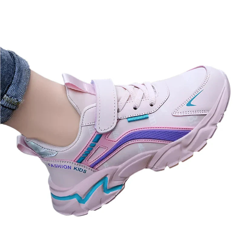 Girls Leather Athletic Sneakers