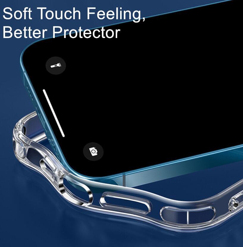 Ultra Thin Clear Soft Silicone Phone Case For iPhone 14 13 12 11 Pro Max XS X XR 7 8 Plus Mini Shockproof Protect Cover Crystal Clear Anti-Scratch Case Protect the Camera Lens Shockproof Bumper Cover Phone Case