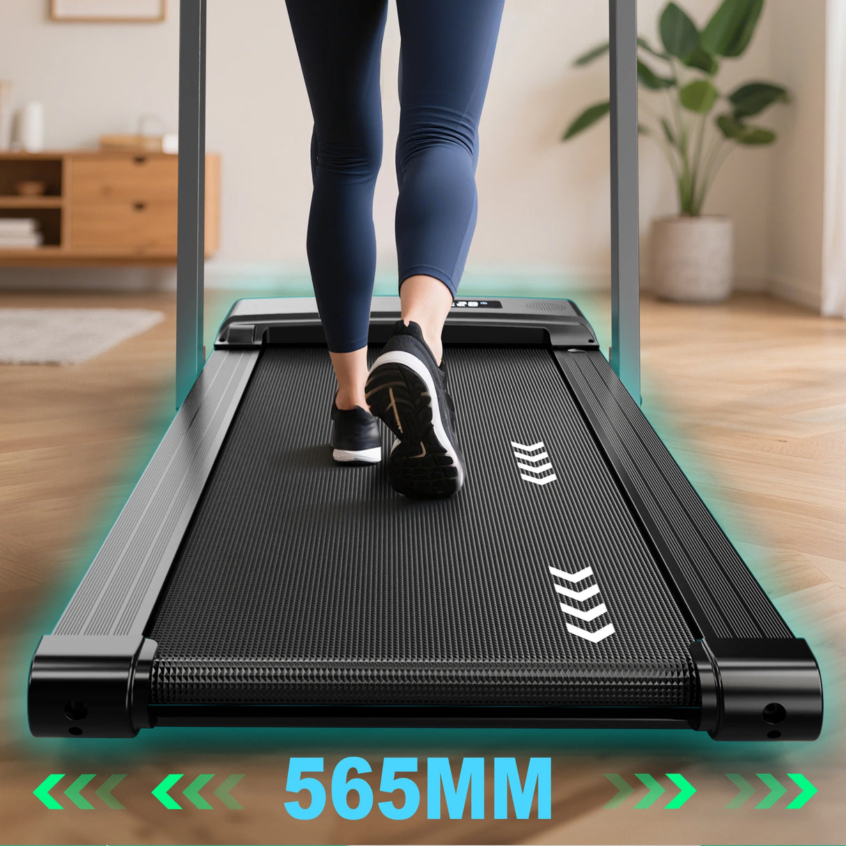 FYSIQ Foldable Treadmill for Home, 1-12 km/h, 3-in-1 Walking Pad with Dual LED Display, 12 Programmes and Remote Control,