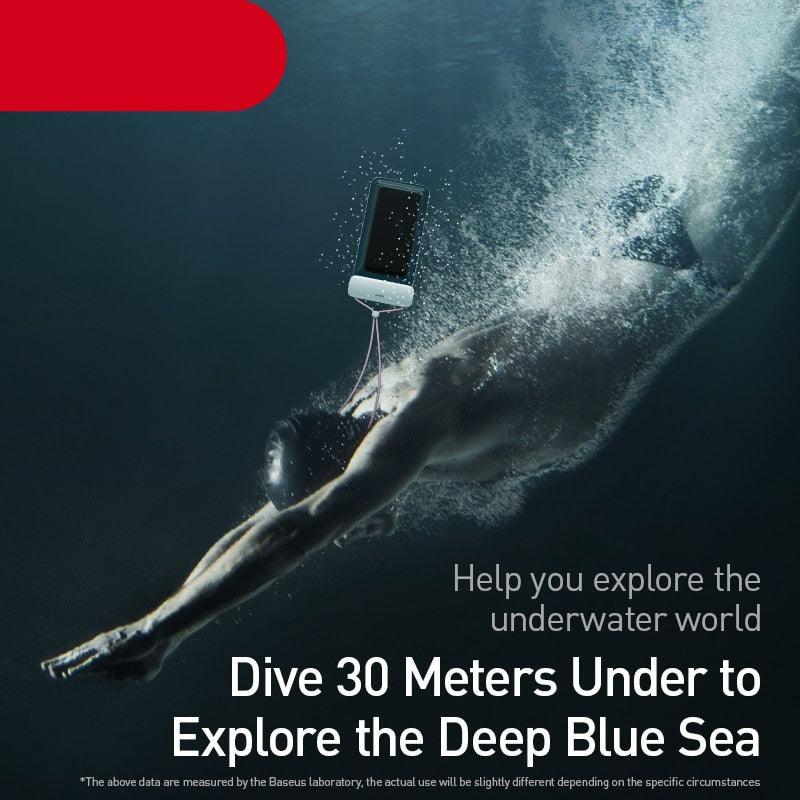 Unique Soft Waterproof Phone Case 7.2inch IPX8 Waterproof Phone Bag For iPhone 13 Waterproof Pouch Diving Surfing Phone Bag Case Cover Adjustable Rope Phone Case