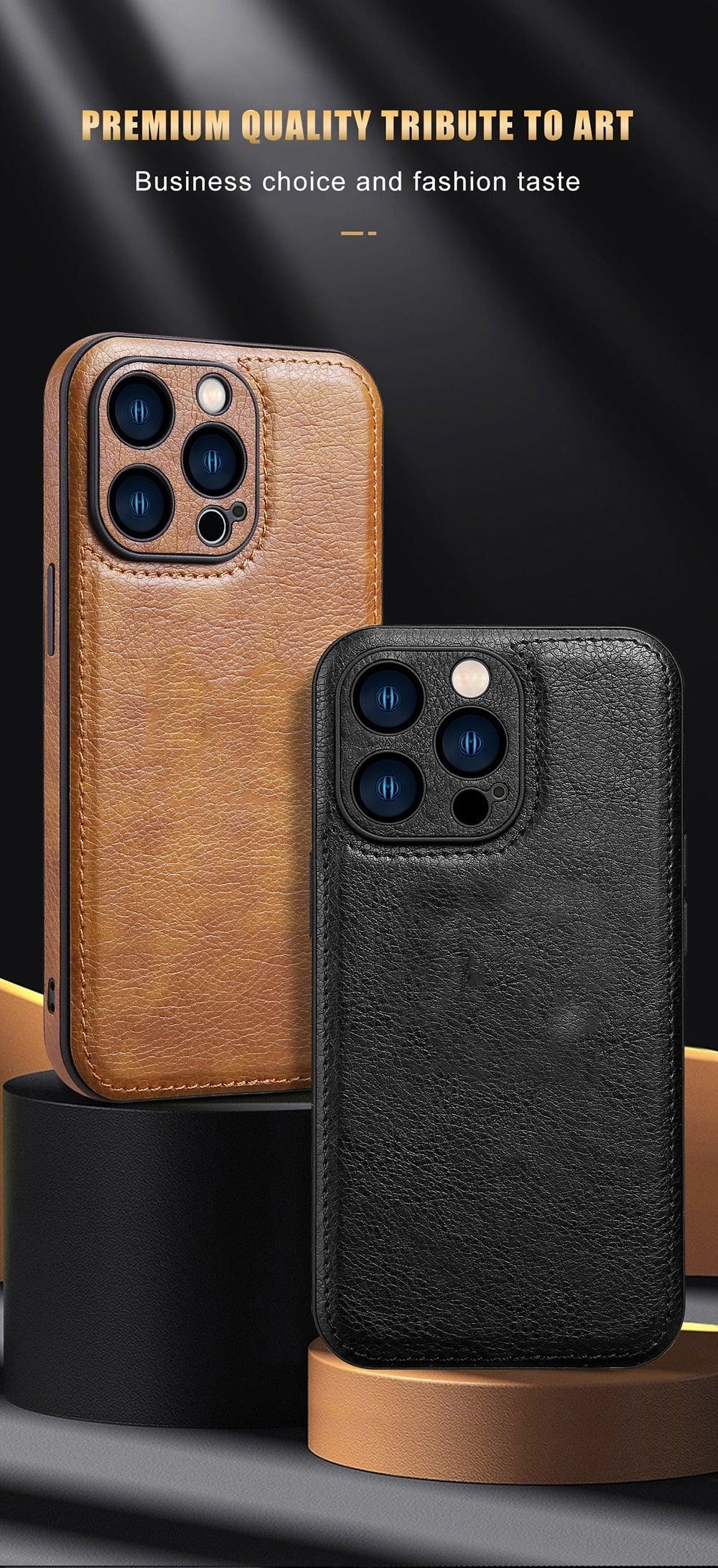 Luxury PU leather Phone Case For iPhone 14 13 Pro Max 12Pro 11Pro Max 13 12 Pro XS MAX XR X SE 7 8 plus Fashion Back Cover Leather Back Case for iPhone 14 Pro Shockproof Cover for iPhone