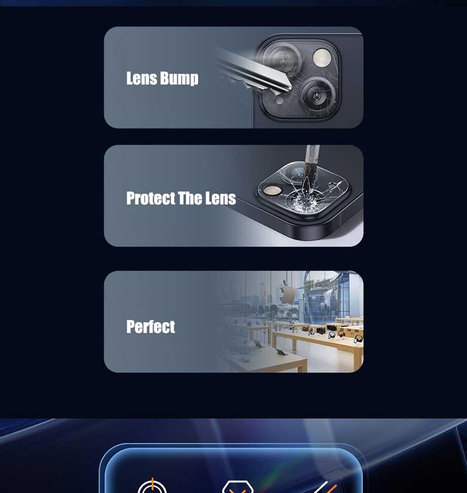 4Pcs Back Lens Glass Protectors for IPhone 13 14 Pro Max 12 Mini X XR Camera Protective Glass on iPhone 11 PRO XS MAX 14 Plus Camera Lens Protector Full Coverage Anti-Spy Tempered Glass Film 9H Hardness Upgrade Edge Protection