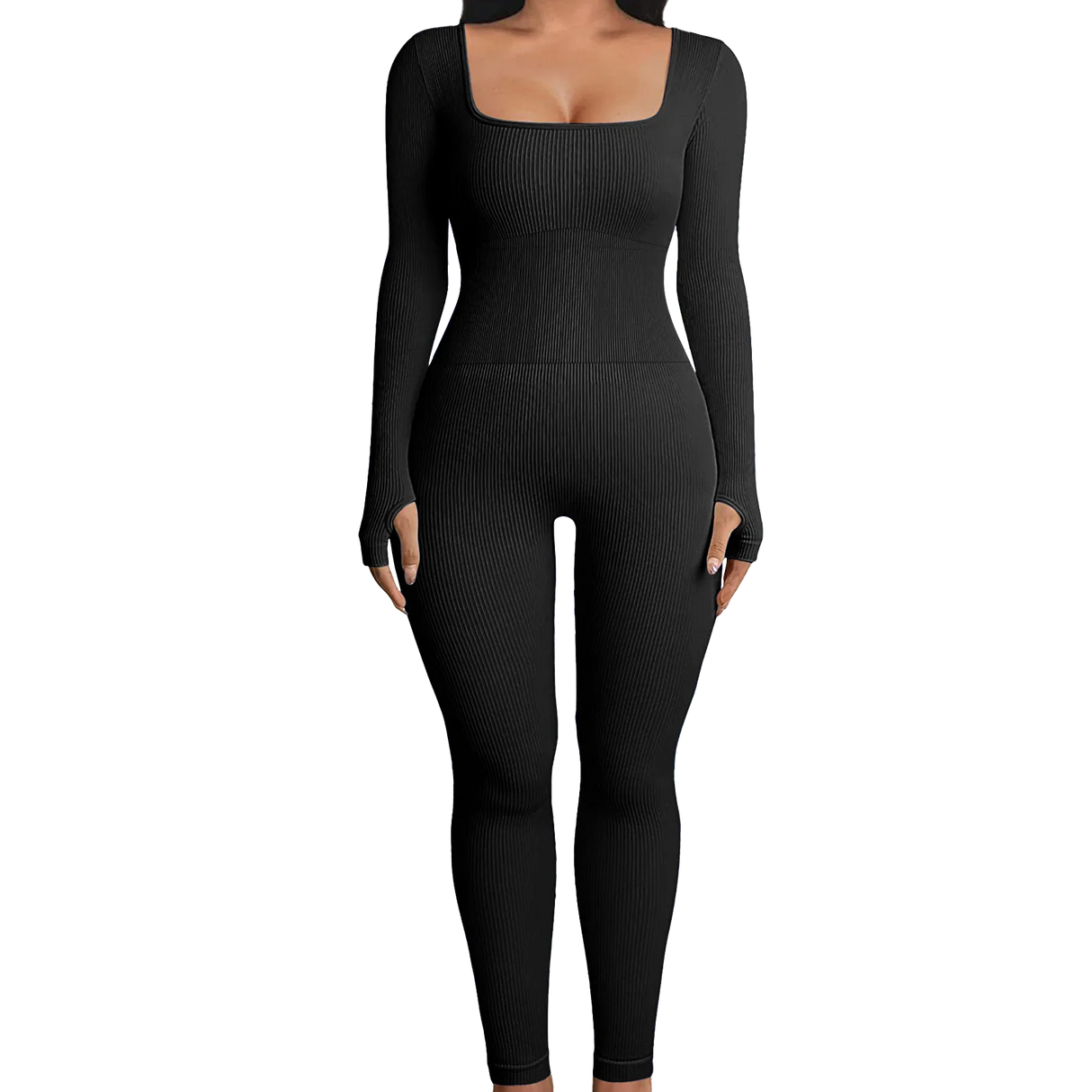 Sleek and Stylish Ribbed Yoga Jumpsuit