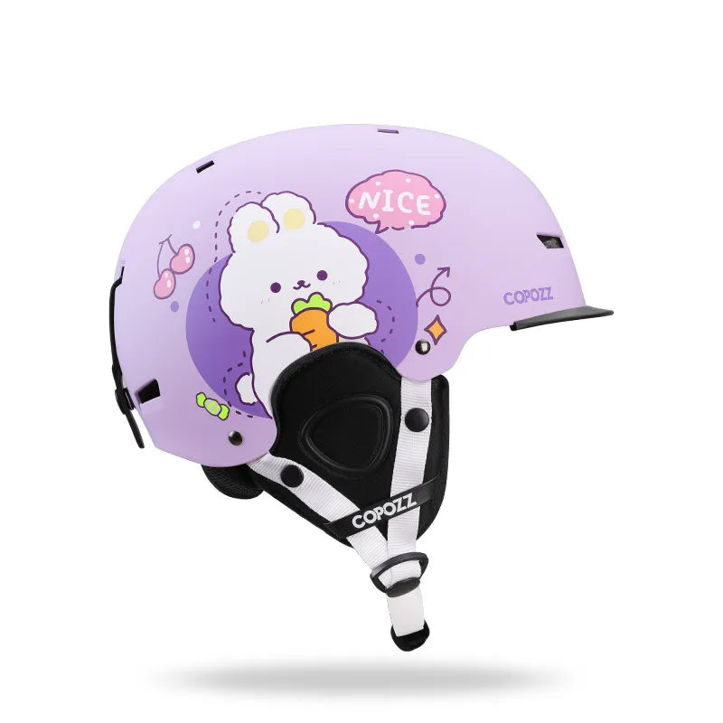 Kids Ski Helmet Cartoons Integrally Molded Safety