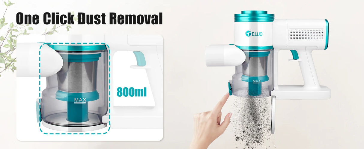 Cordless Handheld Vacuum Cleaner,26000PA,Touch Screen,Smart Dust Sensor,Auto Speed Control for Home Bed Carpet Clean