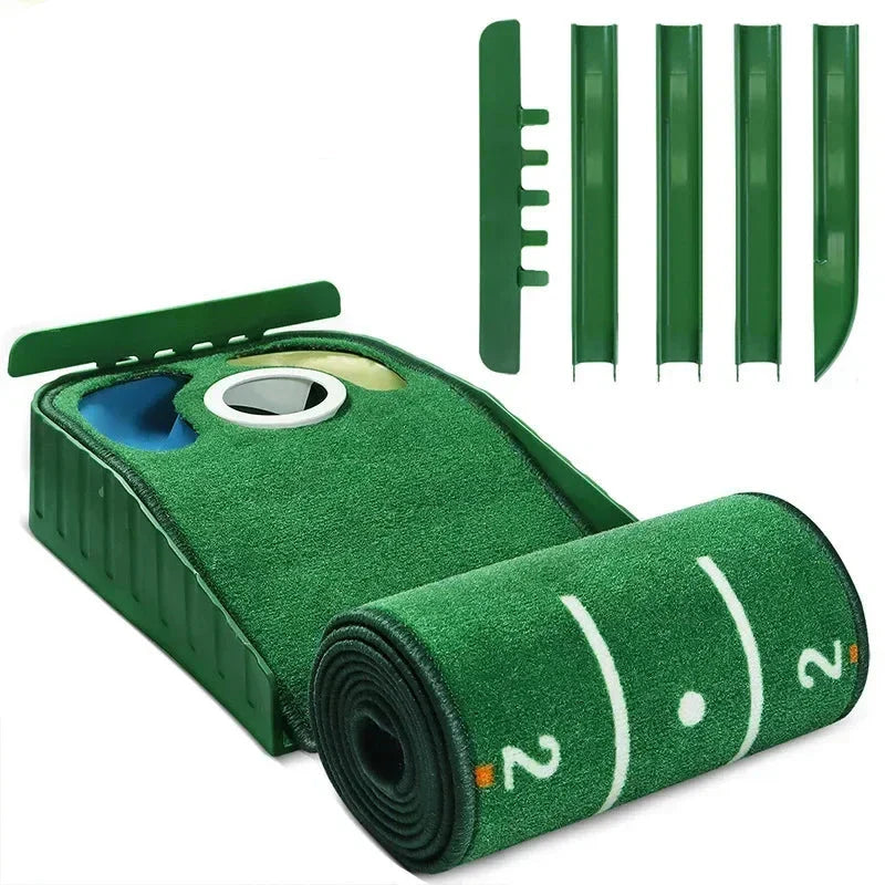Home Golf Practice Set Putting Mat Ball Return Green Carpet