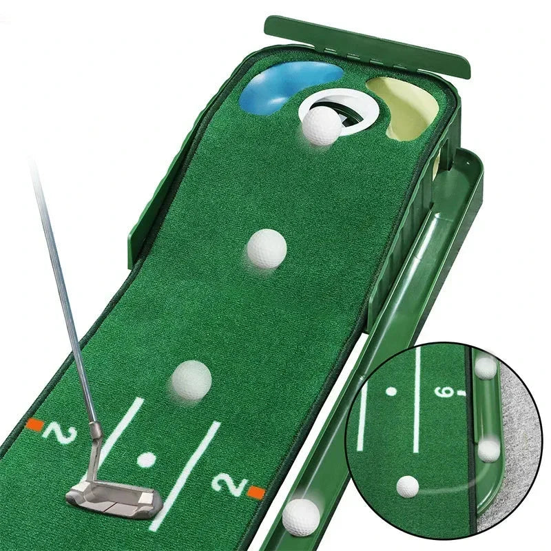 Home Golf Practice Set Putting Mat Ball Return Green Carpet