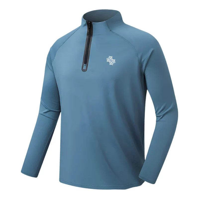 Long Sleeve Performance Polo Shirt for Men Breathable Comfortable