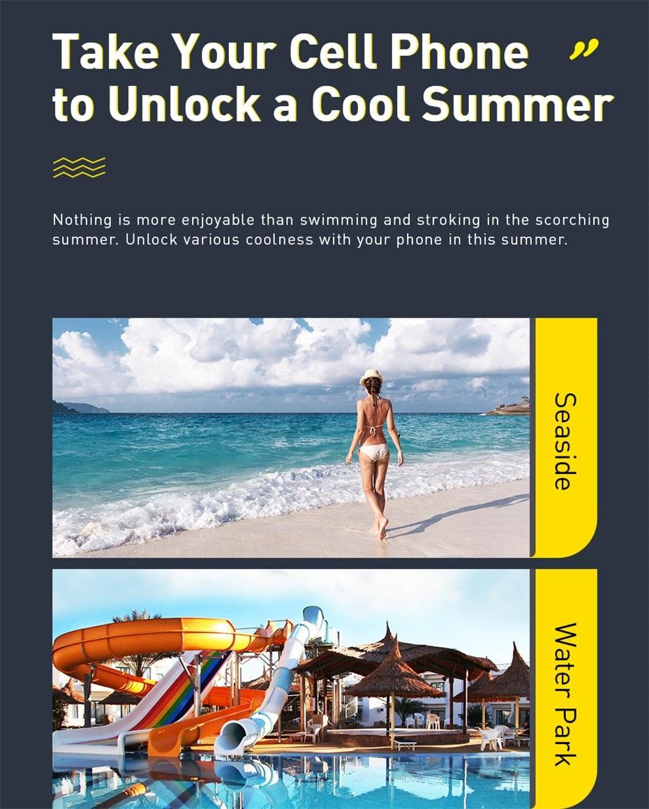 Unique Soft Waterproof Phone Case 7.2inch IPX8 Waterproof Phone Bag For iPhone 13 Waterproof Pouch Diving Surfing Phone Bag Case Cover Adjustable Rope Phone Case