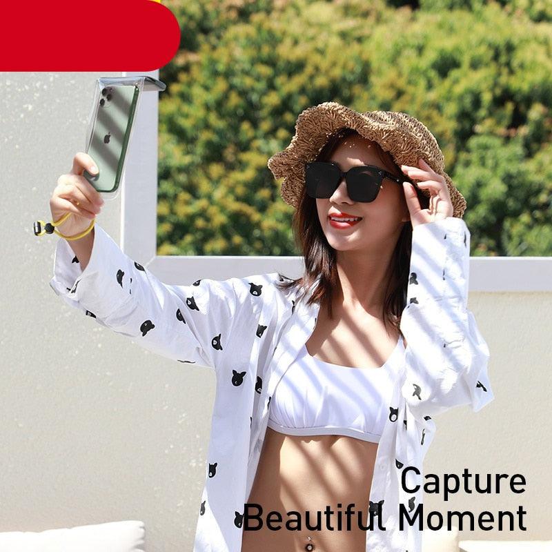 Unique Soft Waterproof Phone Case 7.2inch IPX8 Waterproof Phone Bag For iPhone 13 Waterproof Pouch Diving Surfing Phone Bag Case Cover Adjustable Rope Phone Case