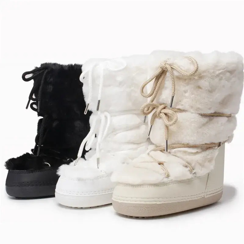 Stay Warm in Style Winter Fur Boots