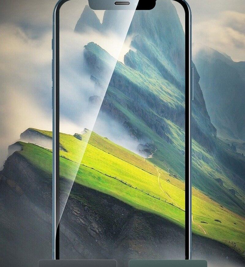 4PCS Full Cover Protective Glass For iPhone 13 12 11 Pro Max Screen Protector For iPhone 6 7 8 Plus X XR Xs SE 2020 Mini Glass Full Glue Big Curved Edge Flexible Tempered Glass for iPhone