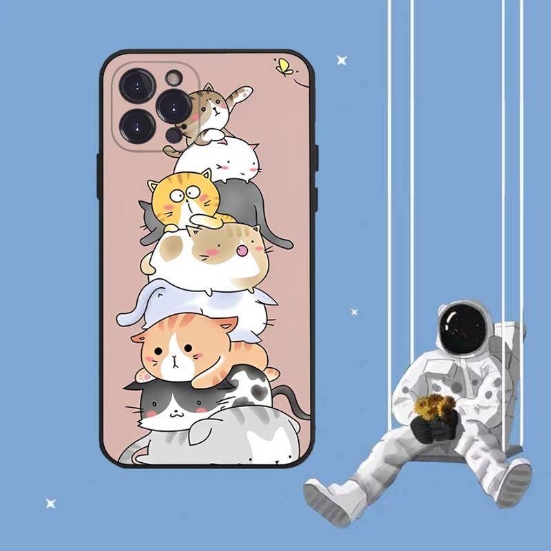 Cat Cute Art Phone Case For Iphone 8 7 6 6s Plus X Se 2020 Xr Xs 14 11 12 13 Mini Pro Max Mobile Case Transparent Soft Protective Clear Case Compatible For Iphone