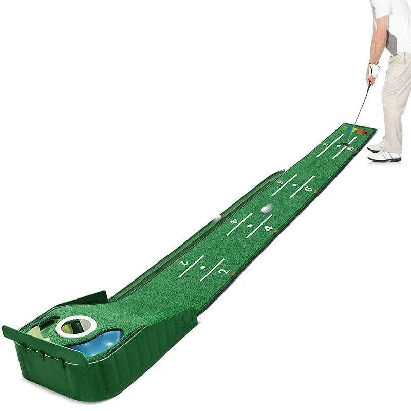 Home Golf Practice Set Putting Mat Ball Return Green Carpet