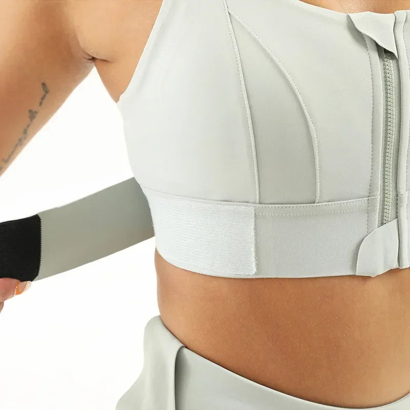 Plus Size Zippered Sports Bras for High Impact Workouts