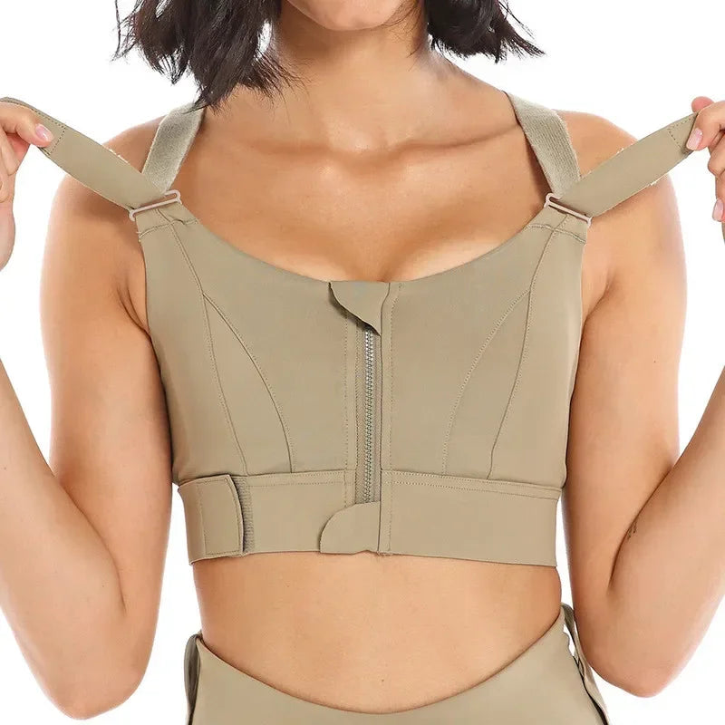 Plus Size Zippered Sports Bras for High Impact Workouts