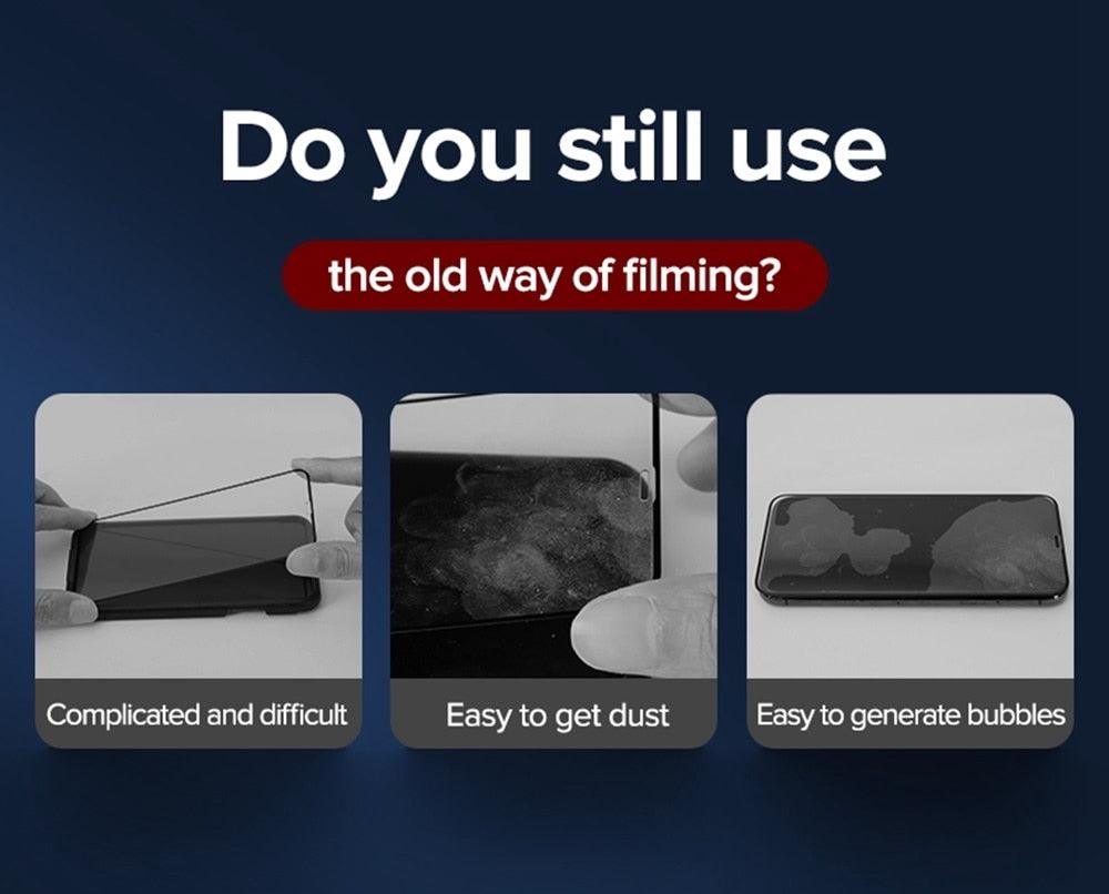 Edge to Edge Coverage Screen Protector for iPhone 14 Pro Max 12 13 Dust Free Phone Screen Protector Glass With Install Proof Without Bubbles