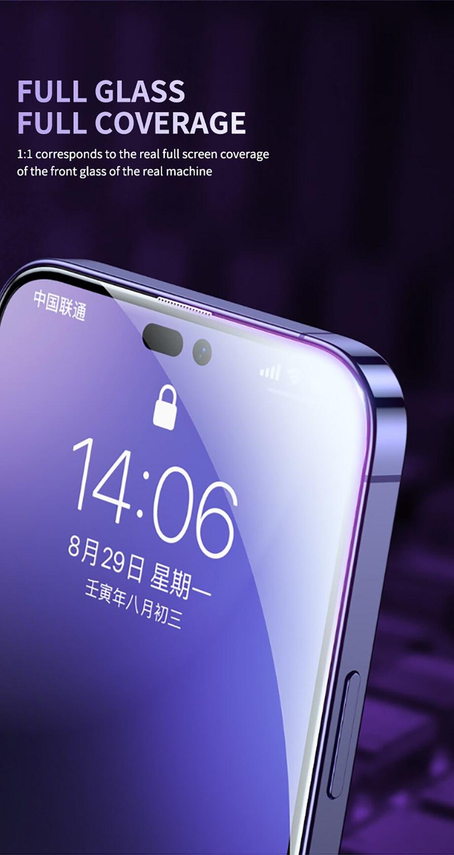 40D High Quality Full Cover Screen Protector For iPhone 14 13 12 11 PRO MAX Tempered Glass For Iphone XS XR X14 13 12 Mini Plus Tempered Glass Screen Protector Compatible For iPhone
