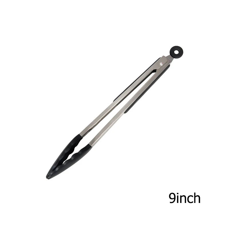 LMETJMA Silicone Kitchen Tongs 9" 12" Non-Stick BPA-Free Locking BBQ Grilling Tongs