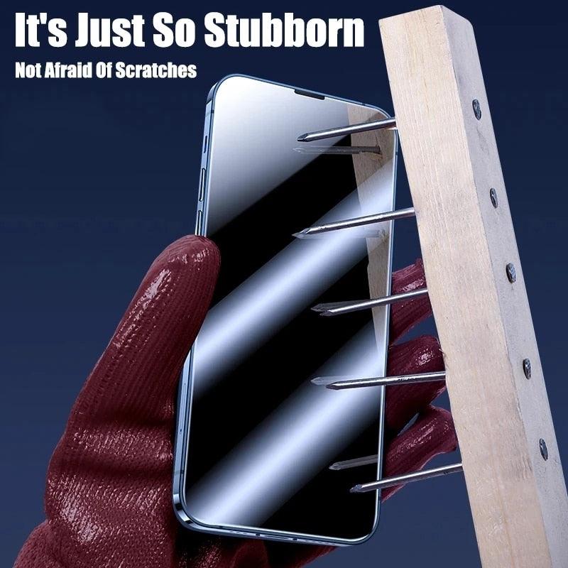 4Pcs Full Cover Screen Protectors for IPhone 13 11 12 Pro Max Mini 13Pro 11Pro 14 PRO XS MAX X XR SE 6S 8 7 Plus Tempered Glass Ultra Clear Tempered Glass Case Friendly Easy to Install Screen Protector